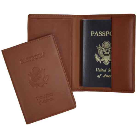 Goose Creek RFID-Blocking Debossed Passport Leather - Tan