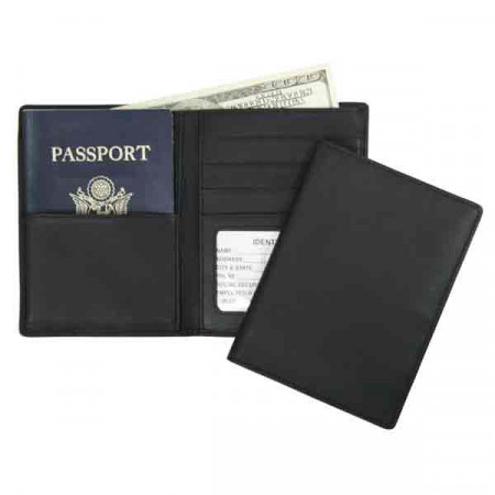 Alamo RFID-Blocking Passport Wallet Leather - Black