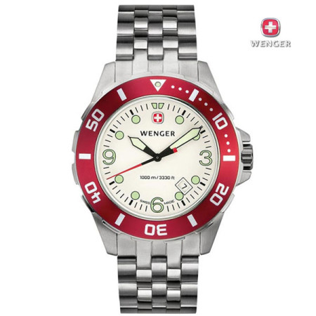 Wenger SA Watch* AquaGraph Deep Diver Red Bzl/Stainles Steel