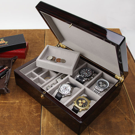 Biltmore Mens Valet & 4-pc Watch Box | American Box