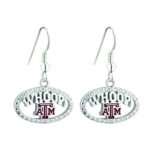 Texas A&M Crystal Whoop Earrings by Solvar | American Box