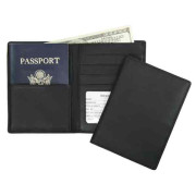 Alamo RFID-Blocking Passport Wallet Top-Grain Leather - Black