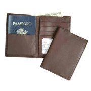 Alamo RFID-Blocking Passport Wallet Top-Grain Leather - Deep Brown