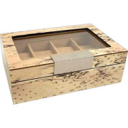 Ice Burl 8-pc Watch Case with Glass Top 
