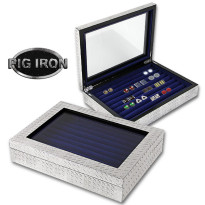Pig Iron 36-pair Cufflinks Box - Diamondplate   
