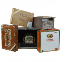 SET OF 5: Empty ASSORTED Cigar Boxes