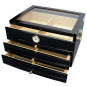 Caledonia 150-ct Glasstop Humidor w/ 3 Drawers