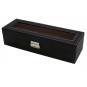 J.G. Raines Fiducia 6-pc Watch Box - Black Leather