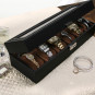 J.G. Raines Fiducia 6-pc Watch Box - Black Leather