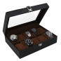 J.G. Raines Dominus 10-pc Watch Box - Black Leather